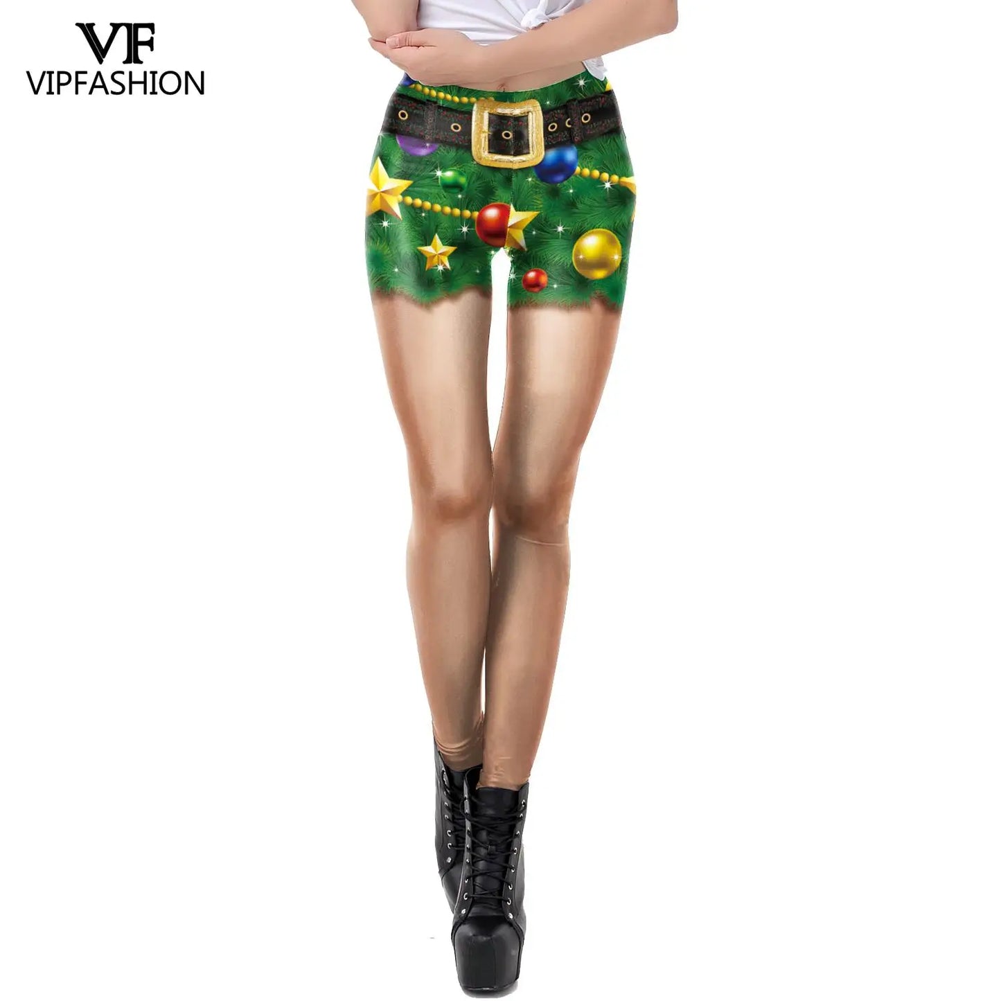 VIP FASHION Christmas Belt Leggings Gift Autumn Winter Festival Legging  Women 3D Stripe Sexy High Waist Skinny Leggins