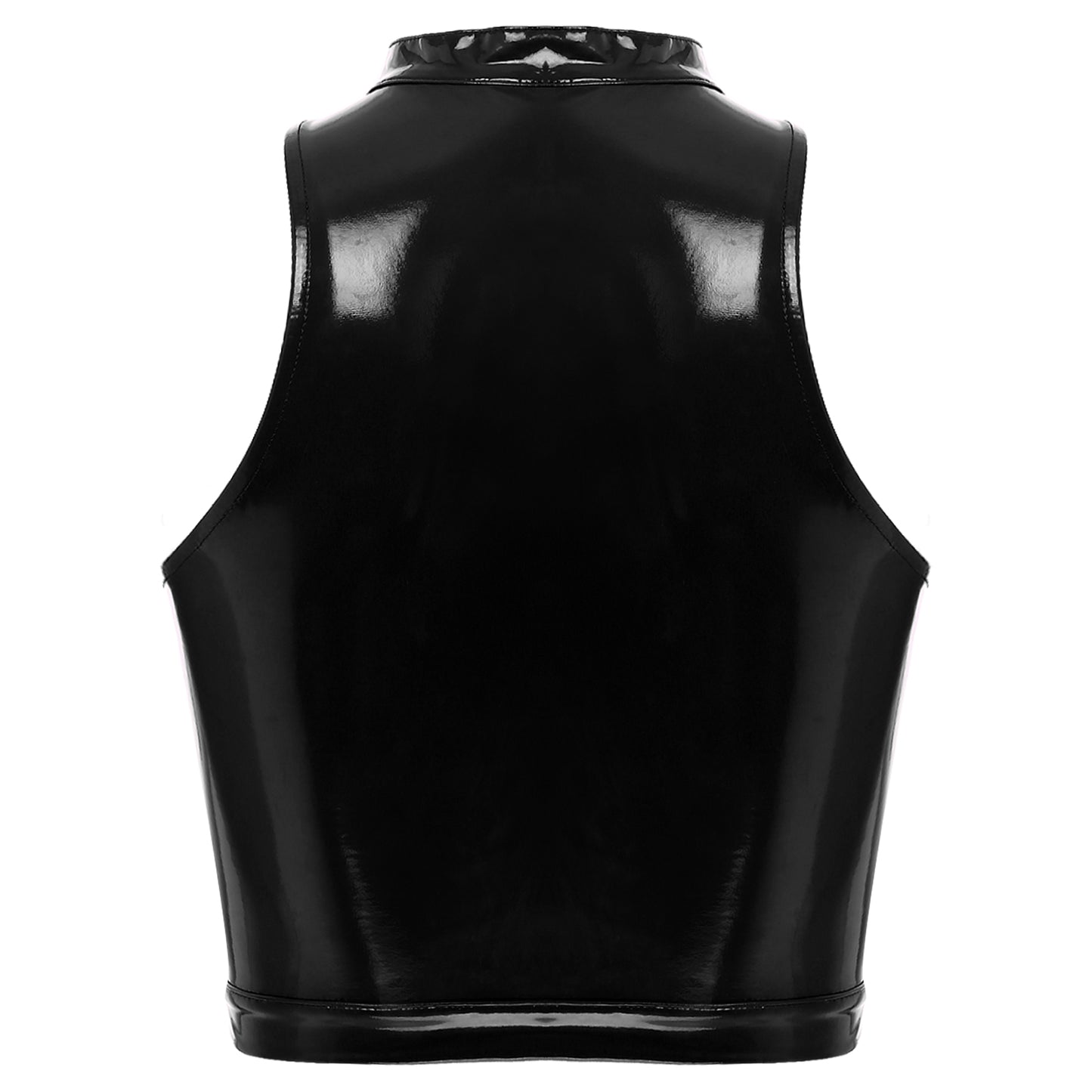 Glossy Latex Vest – Patent Leather Crop Top Premium