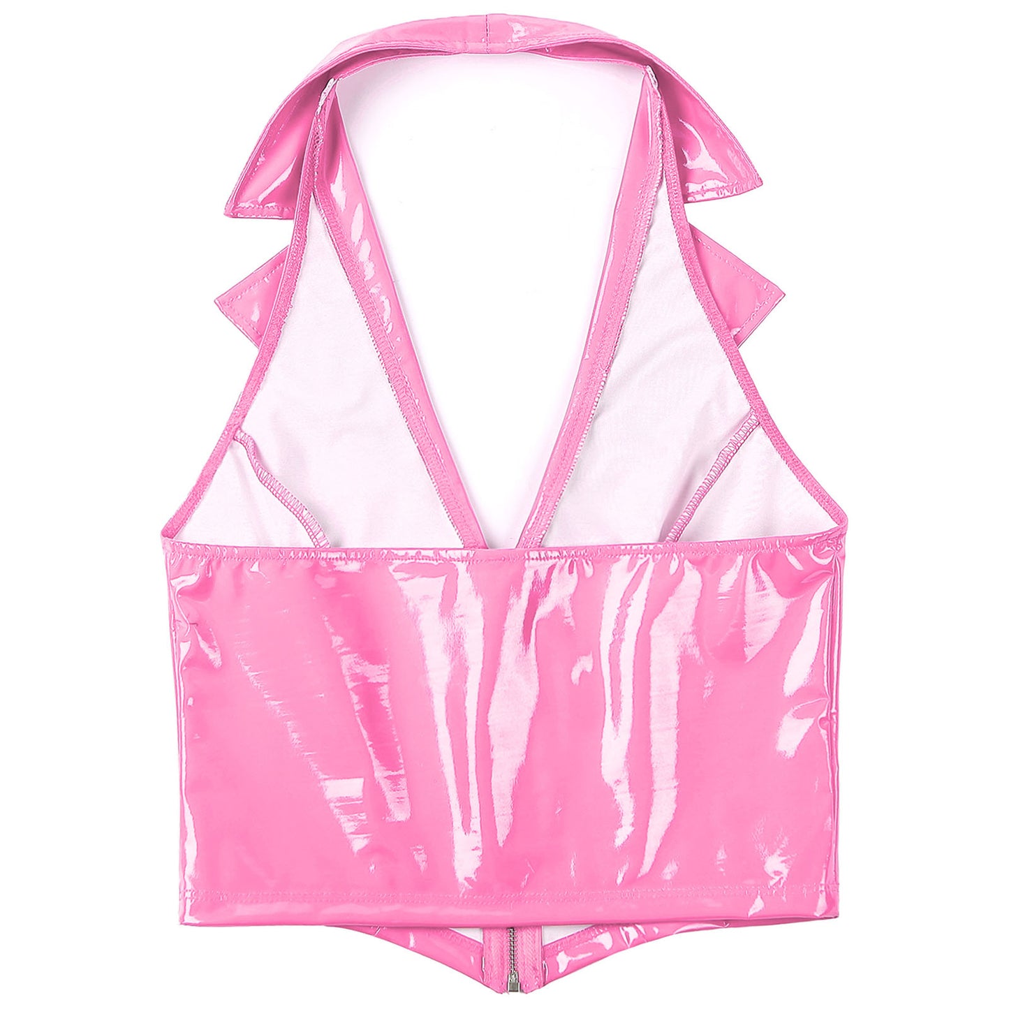 Glossy Latex Vest – Patent Leather Crop Top Premium