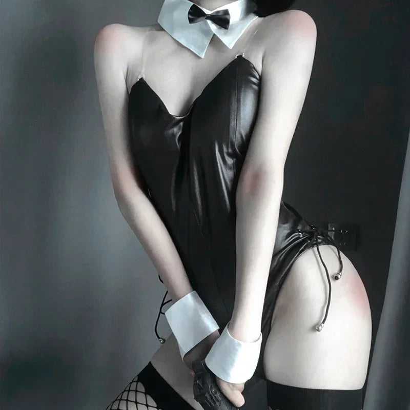 Bunny Girl Bodysuit – Premium PU Leather Cosplay | Mai Sakurajima Style