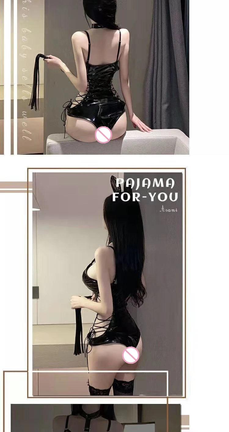 BDSM Latex Bodysuit – Premium Fetish Lingerie Set