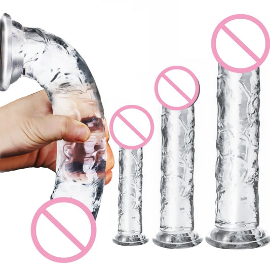 Premium Transparent Jelly Dildo – Luxus Erotik Spielzeug in 7 Größen