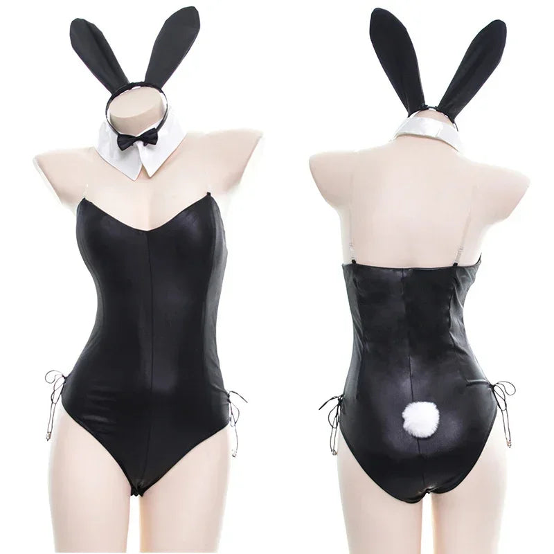 Bunny Girl Bodysuit – Premium PU Leather Cosplay | Mai Sakurajima Style